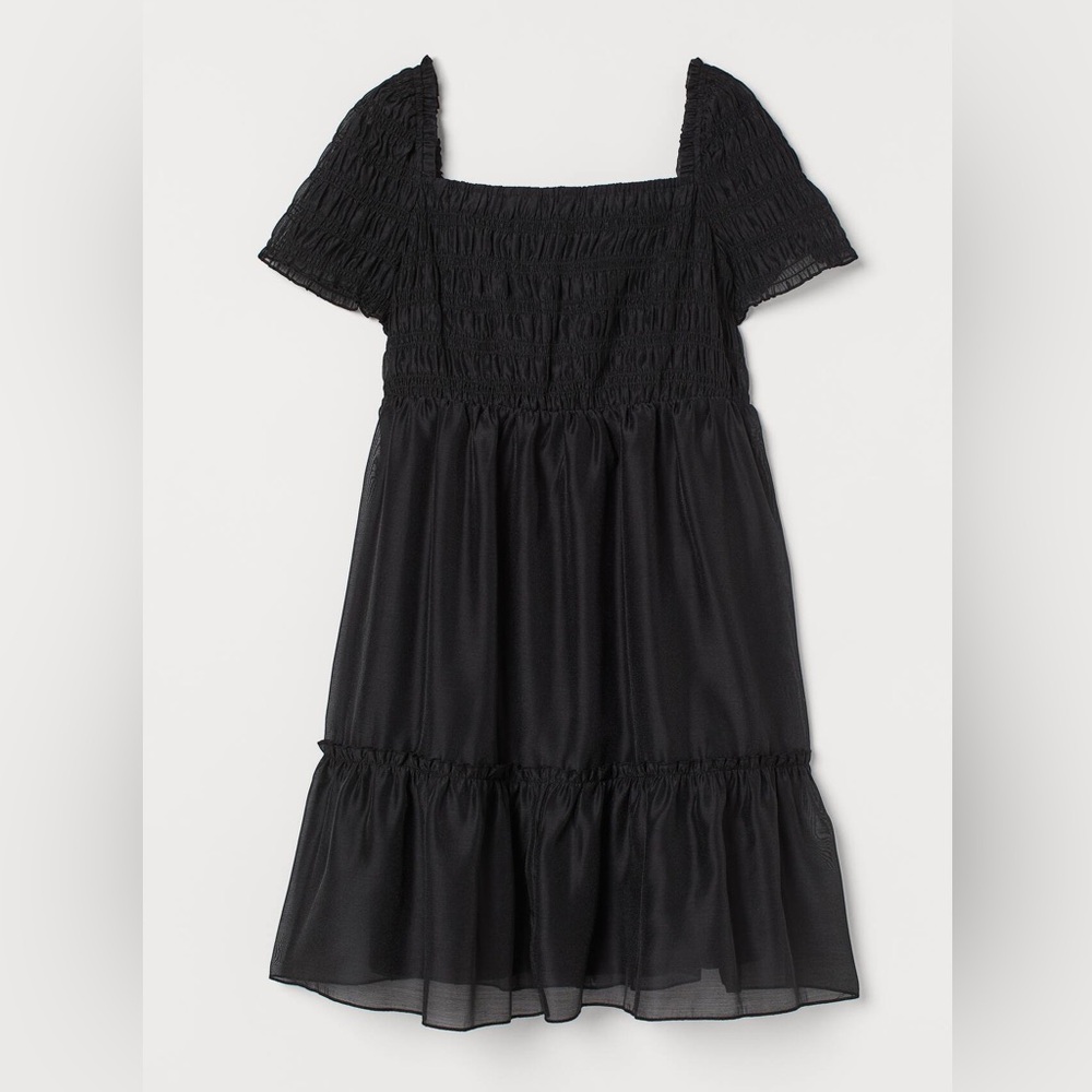 H&M+ SMOCKED A-LINE DRESS